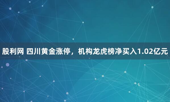 股利网 四川黄金涨停，机构龙虎榜净买入1.02亿元