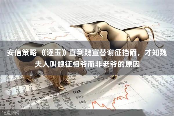安信策略 《逐玉》直到魏宣替谢征挡箭，才知魏夫人叫魏征相爷而非老爷的原因
