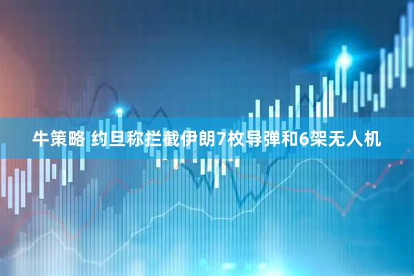 牛策略 约旦称拦截伊朗7枚导弹和6架无人机